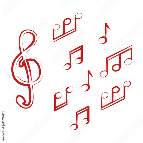 Set of music note doodle