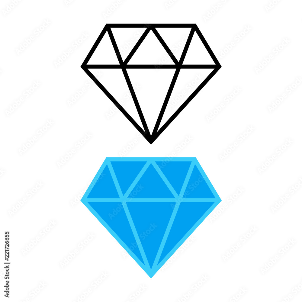 Diamond line icon. Diamond outline vector sign Diamond line icon. Diamond outline vector sign