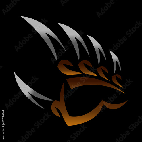 Grizzly bear claw vector illustration