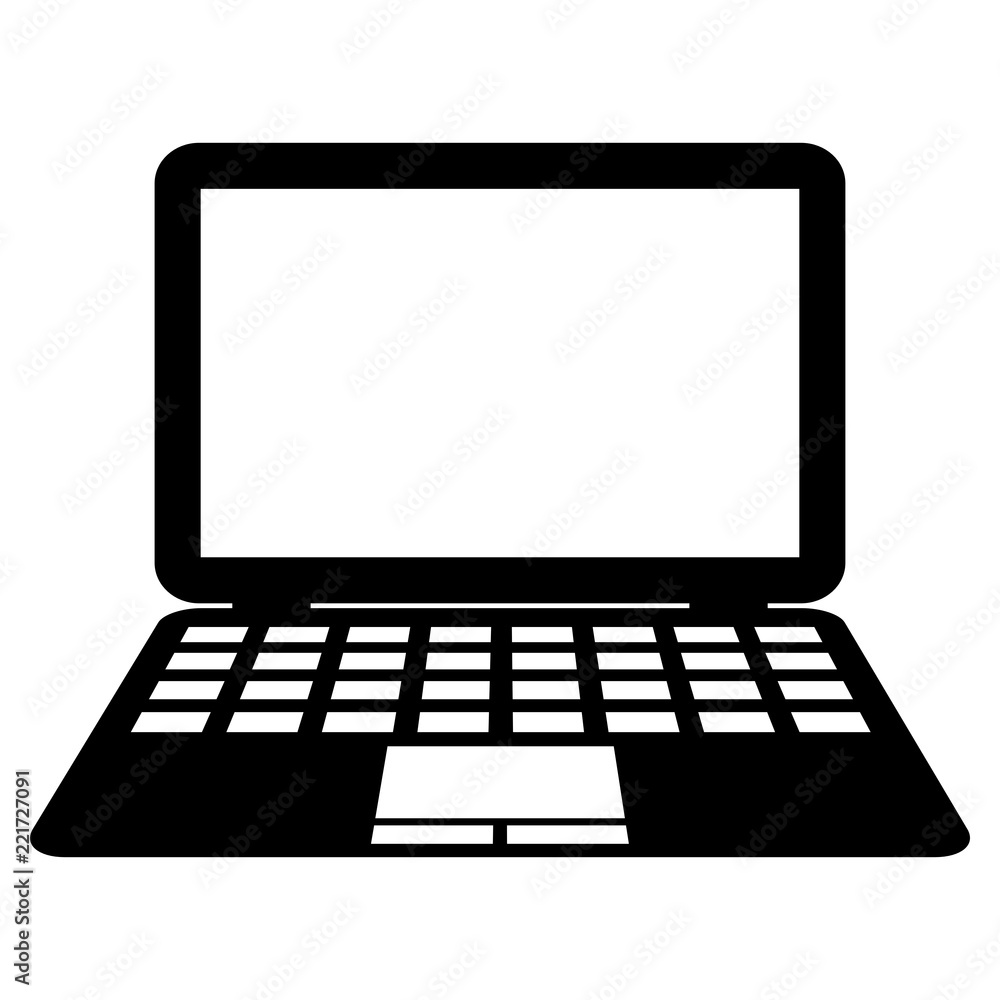 Black vector simple editable laptop notebook computer icon isolated on white background Black vector simple editable laptop notebook computer icon isolated on white background