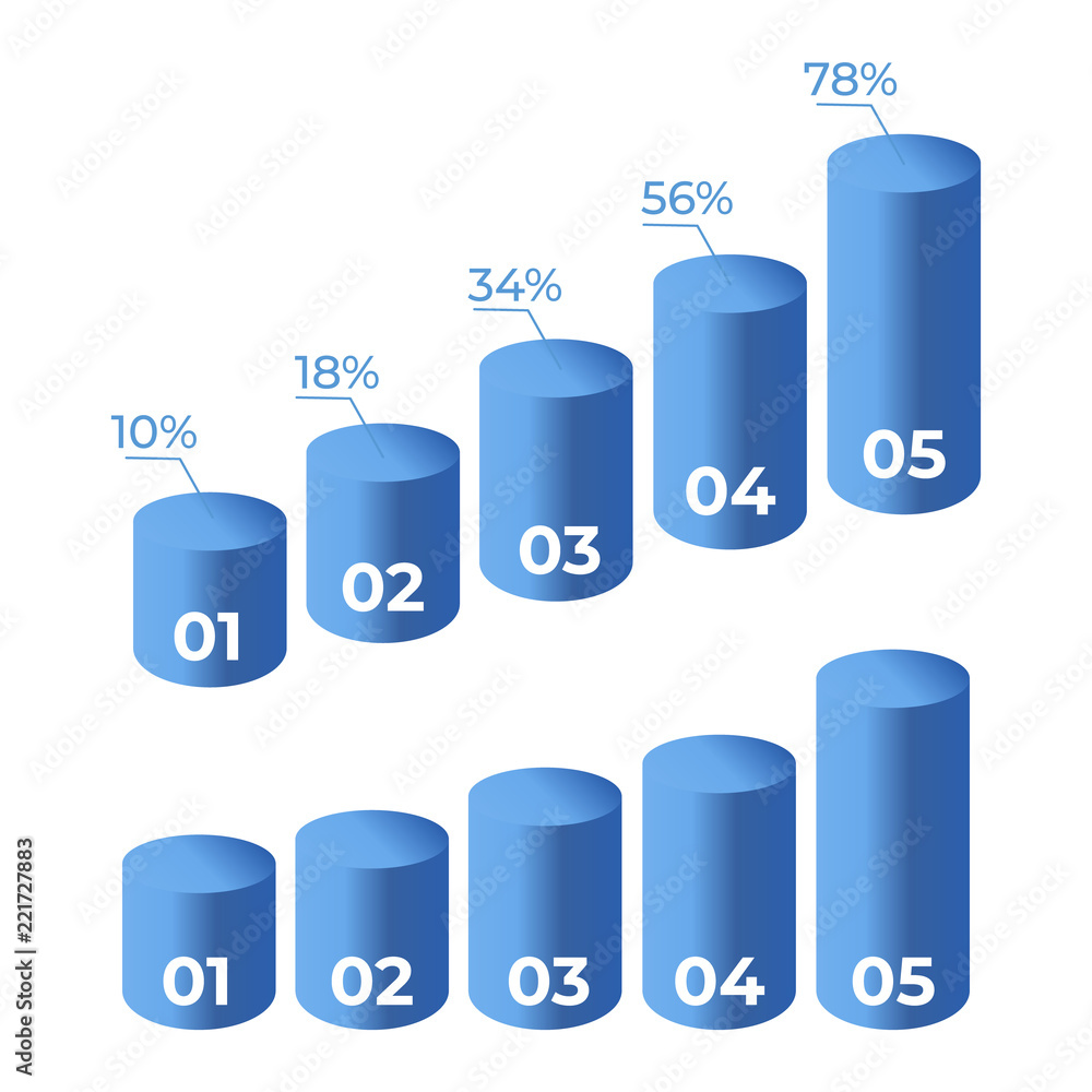 Statistics 3d graph bar chart. Infographic steps and options. Chart and graph presentation Statistics 3d graph bar chart. Infographic steps and options. Chart and graph presentation