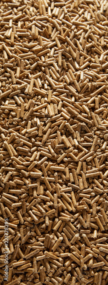 Vertical panorama of compressed wood pellets Vertical panorama of compressed wood pellets
