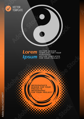 Brochure or web banner design with Yin Yang symbol