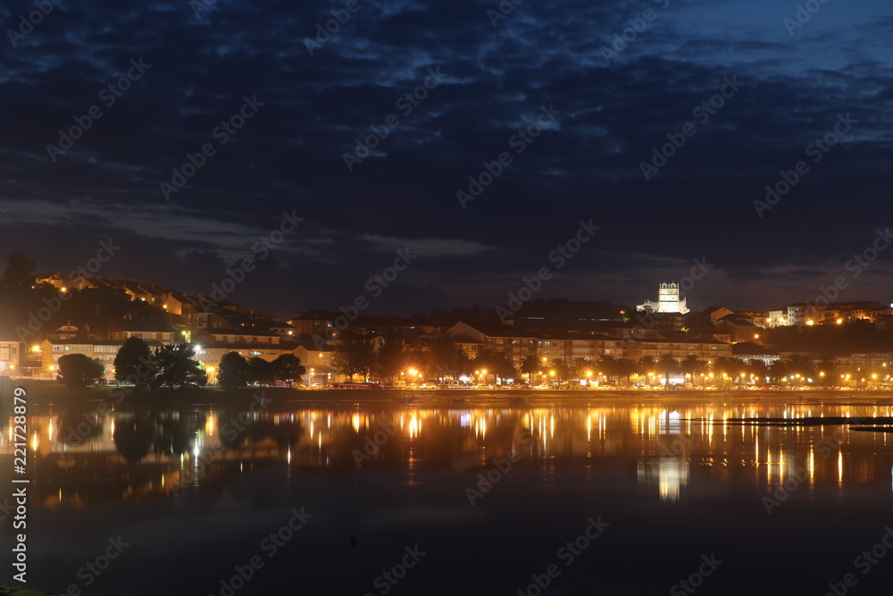 Night view of a beautiful town in the Cantabrian Sea Night view of a beautiful town in the Cantabrian Sea