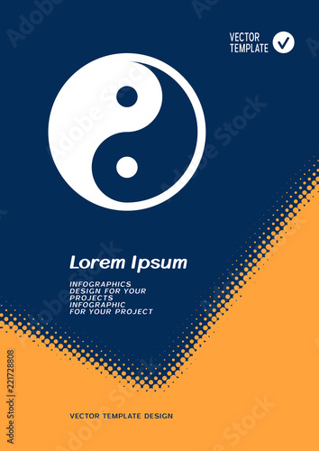 Brochure or web banner design with Yin Yang symbol