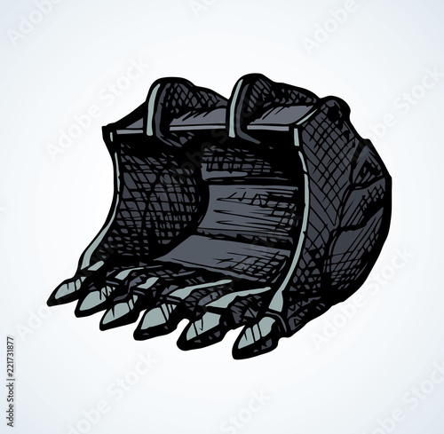 Building bucket for digging. Vector drawing