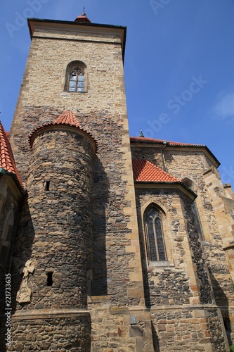 Church of St Stephen from the 13th century, a prominent example of early Gothic architecture in Kourim, Czech Republic