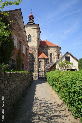 Church of St Stephen from the 13th century, a prominent example of early Gothic architecture in Kourim, Czech Republic