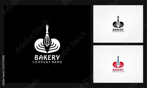 heart bakery icon logo