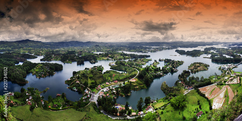 Bild auf Leinwand Guatape Lake (El Penol) in Antioquia, Colombia, South America