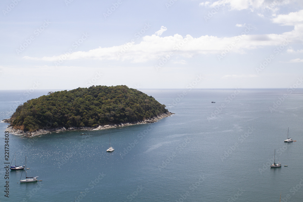 Phucket island and boats