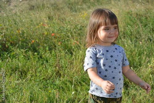 little girl on meddow