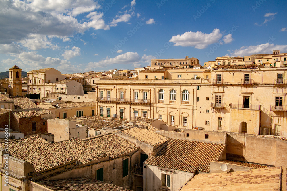 Noto sicily top view on the city