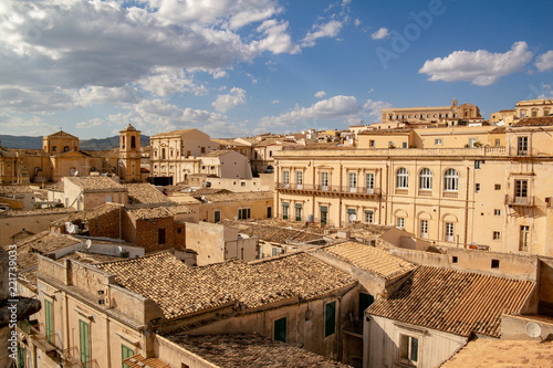 Billede på lærred noto view top sicily medieval gold stone gold city