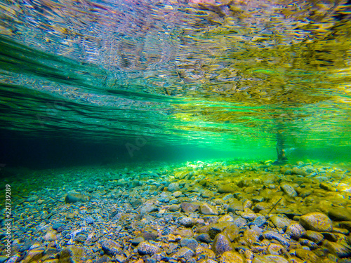 Underwater River Rocks Clear Water