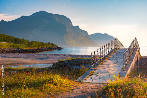 Landscape at sunset in Norway, Europe photo