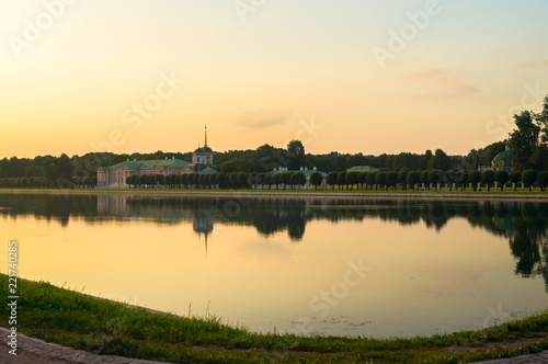 Evening view of the State reserve museum Kuskovo, former summer country estate of the 18th century. Moscow. Russia.