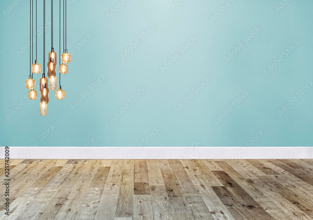 Interior Empty Wall And Wooden Floor Interior Background Stock Image