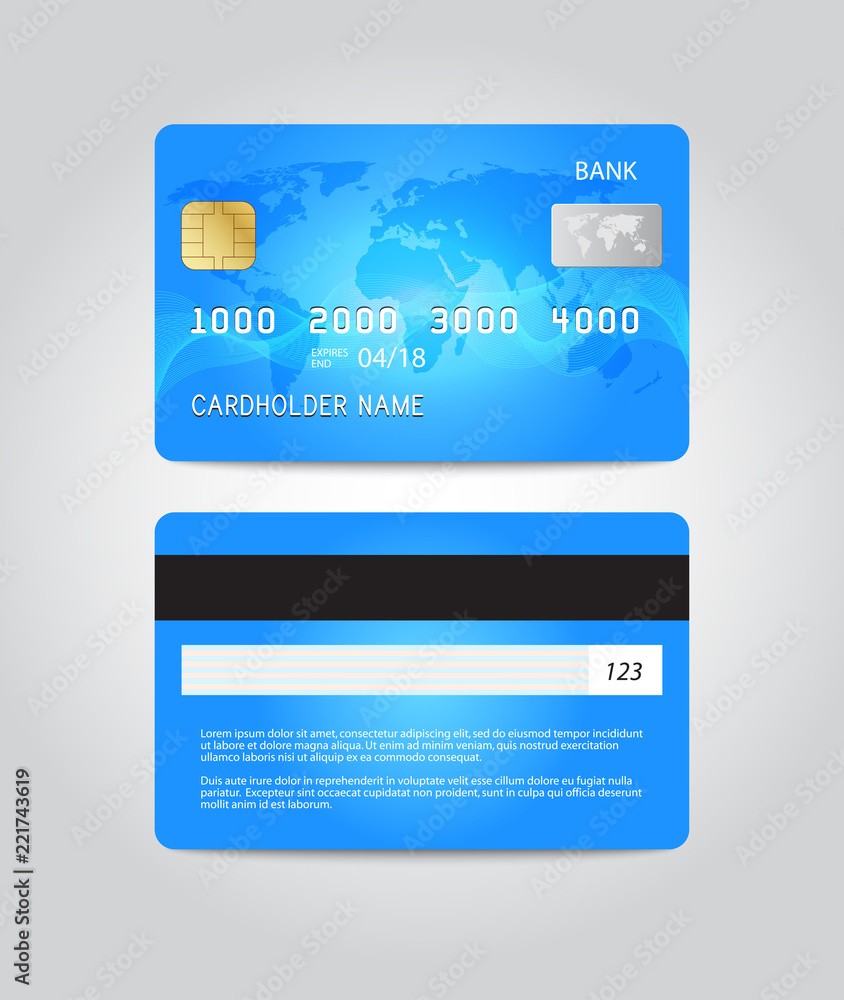 Credit card template design. Two sides. Vector Credit card template design. Two sides. Vector