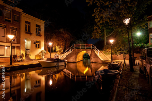 'De Baanslui' on the southern rampart (1572) made as a simple bridge and a water gate over the Baangracht in the atmospheric and monumental Dutch city, Alkmaar. photo