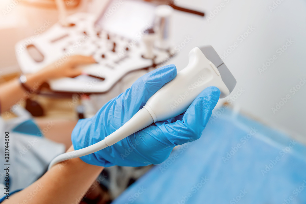Modern ultrasound equipment in the clinic. Sonography. Modern ultrasound equipment in the clinic. Sonography.