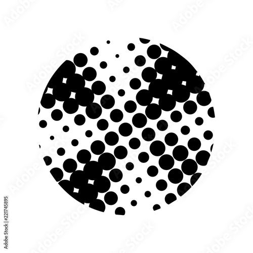 Halftone. Black circle. Circle halftone. Vector illustration