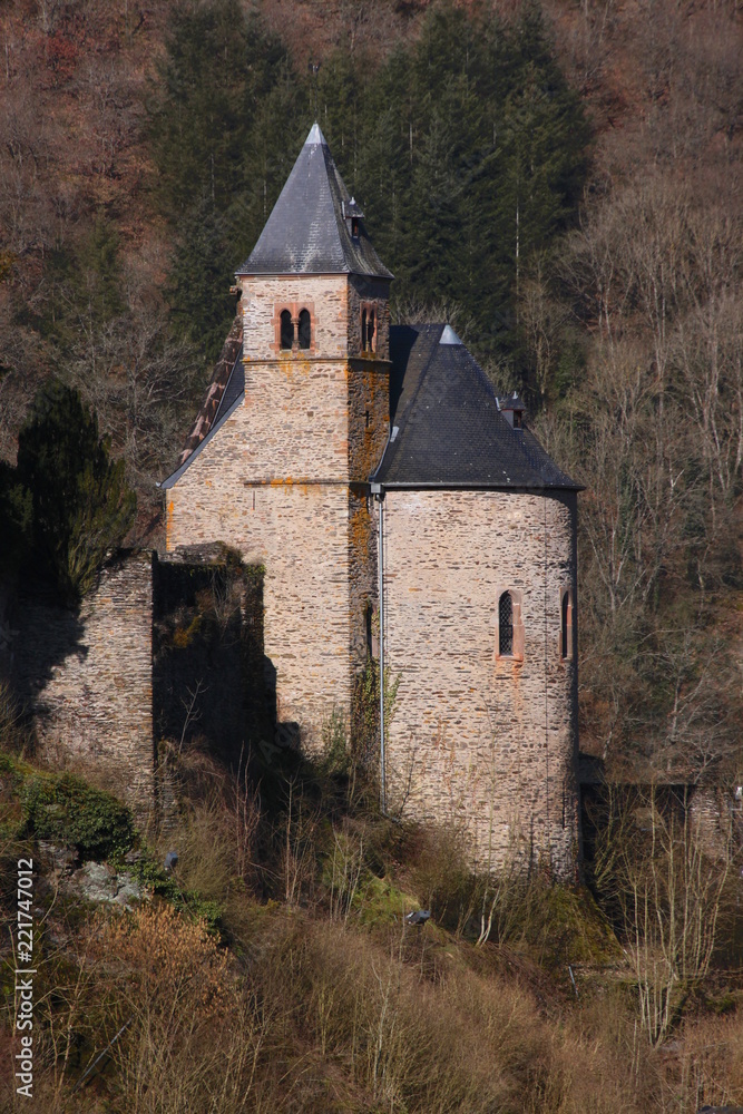Fototapeta premium Castle church of Esch-sur-Sûre in Luxembourg