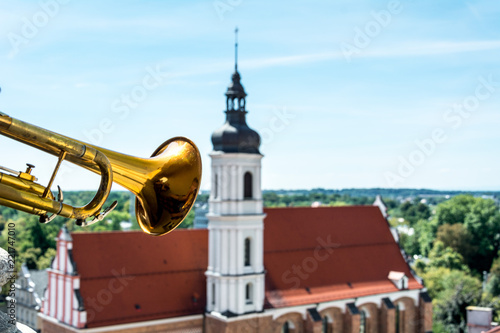 Tableau sur toile The daily game on the trumpet is the herald at the Town Hall in Opole