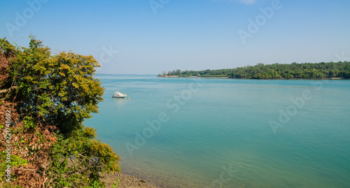 Scenic view over ocean and neighbour island of Bubaque, Bijagos Archipelago, Guinea Bissau photo