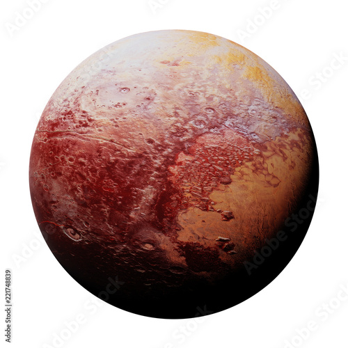 Fototapeta Naklejka Na Ścianę i Meble -  dwarf planet Pluto isolated on white background, part of the solar system
