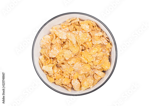 Black bowl with natural organic granola cereal