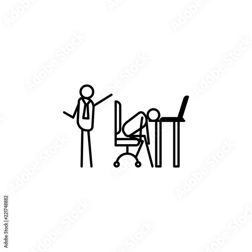 lay off lazy person outline icon. Element of lazy person icon for mobile concept and web apps. Thin line icon lay off lazy person can be used for web and mobile