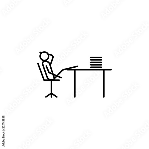 dally at work outline icon. Element of lazy person icon for mobile concept and web apps. Thin line icon dally at work can be used for web and mobile