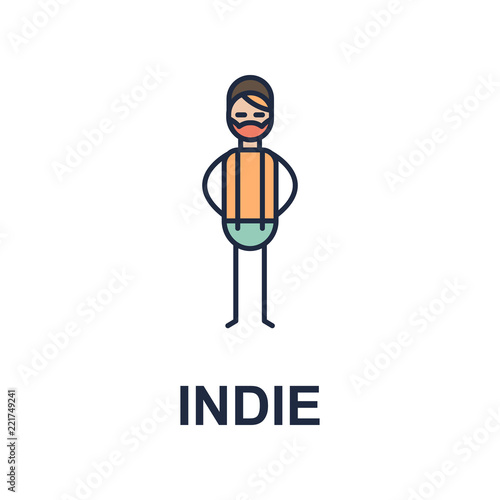 indie musician icon. Element of music style icon for mobile concept and web apps. Colored indie music style icon can be used for web and mobile