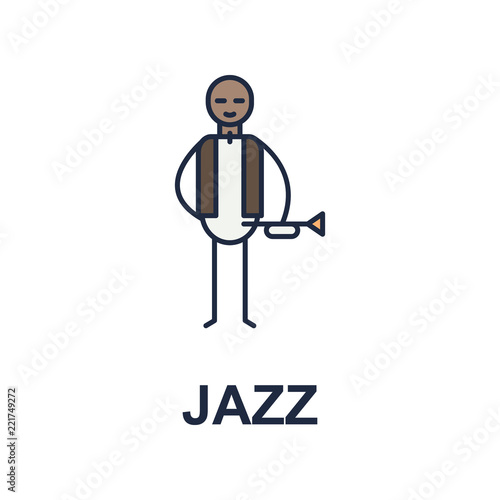 jazz musician icon. Element of music style icon for mobile concept and web apps. Colored jazz music style icon can be used for web and mobile