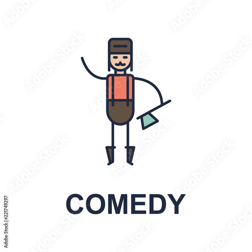 comedy musician icon. Element of music style icon for mobile concept and web apps. Colored comedy music style icon can be used for web and mobile