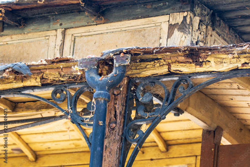 Fototapeta premium Detailed Closeup of Old Train Car