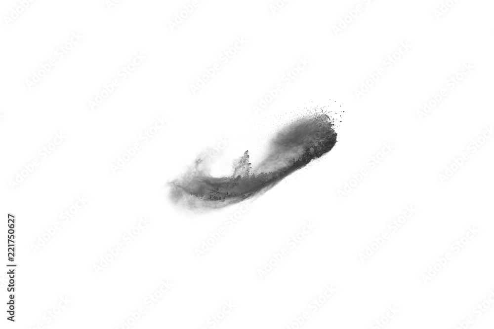 particles of charcoal on white background,abstract powder splatted on white background,Freeze motion of black powder exploding or throwing black powder. particles of charcoal on white background,abstract powder splatted on white background,Freeze motion of black powder exploding or throwing black powder.