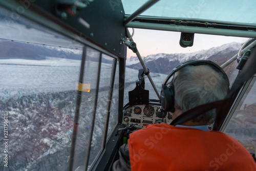 Flying above glaciers