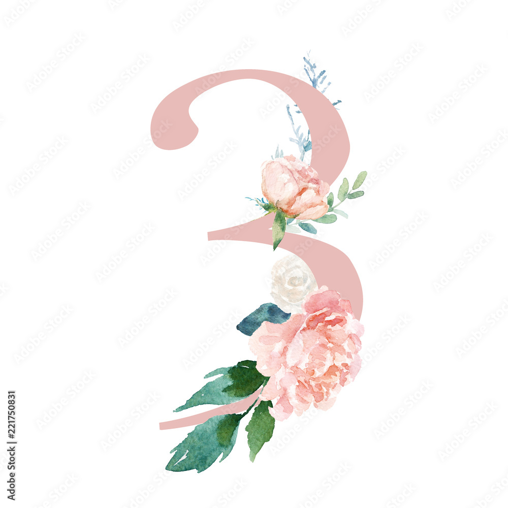 Peach Cream Blush Floral Number - Cifra 2 Con Composizione Bouquet Di Fiori  Illustrazione di Stock - Illustrazione di nave, decorazione: 166151320