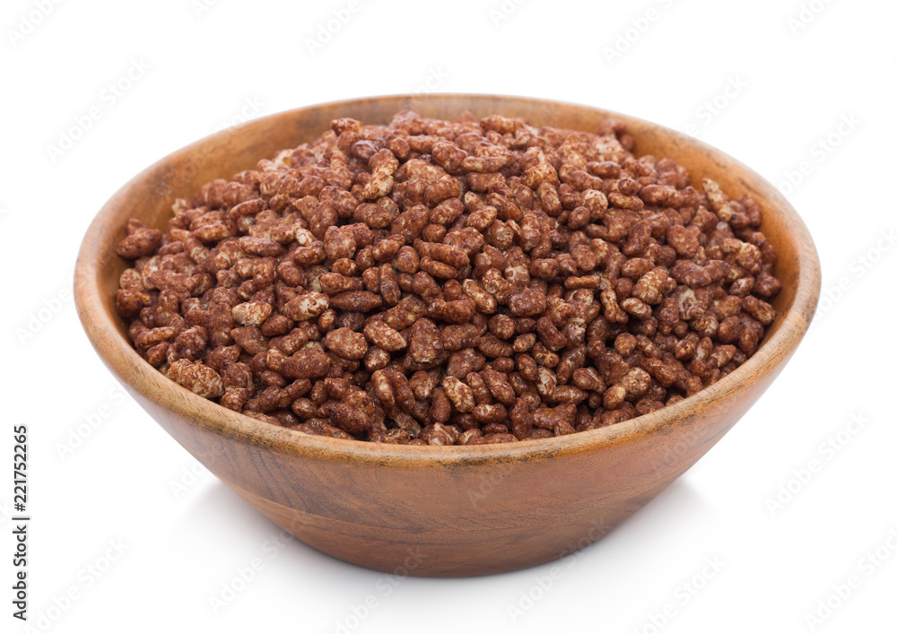 Bamboo wood bowl with organic granola cereal Bamboo wood bowl with organic granola cereal