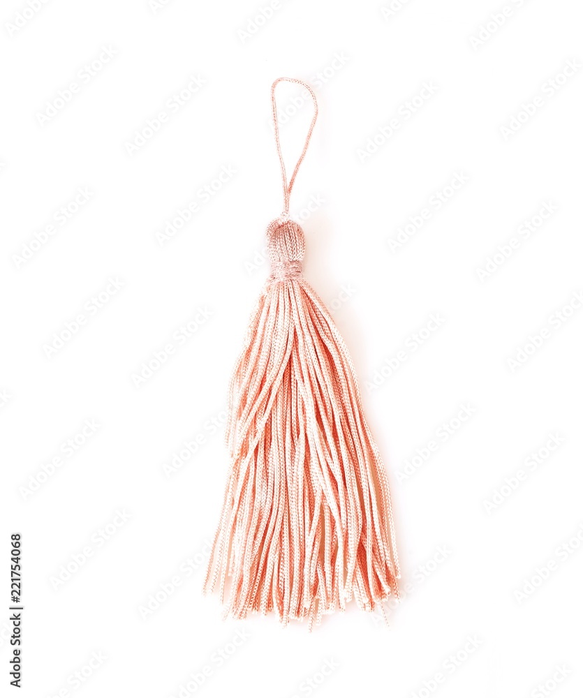 Silk tassel isolated on white background for creating graphic concepts