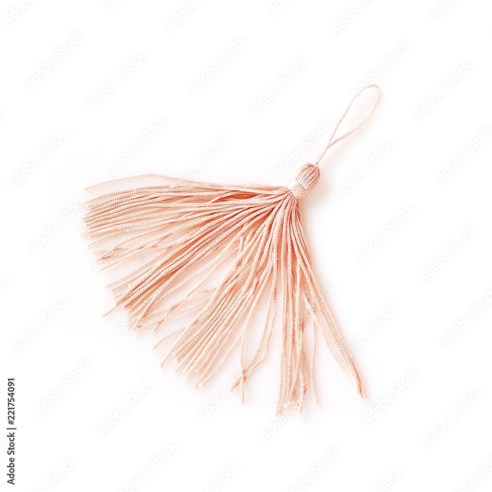 Silk tassel isolated on white background for creating graphic concepts