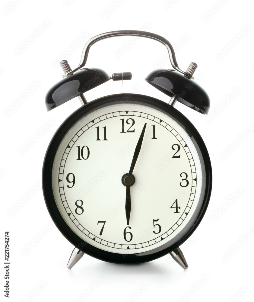 old-fashioned alarm clock isolated on white background old-fashioned alarm clock isolated on white background