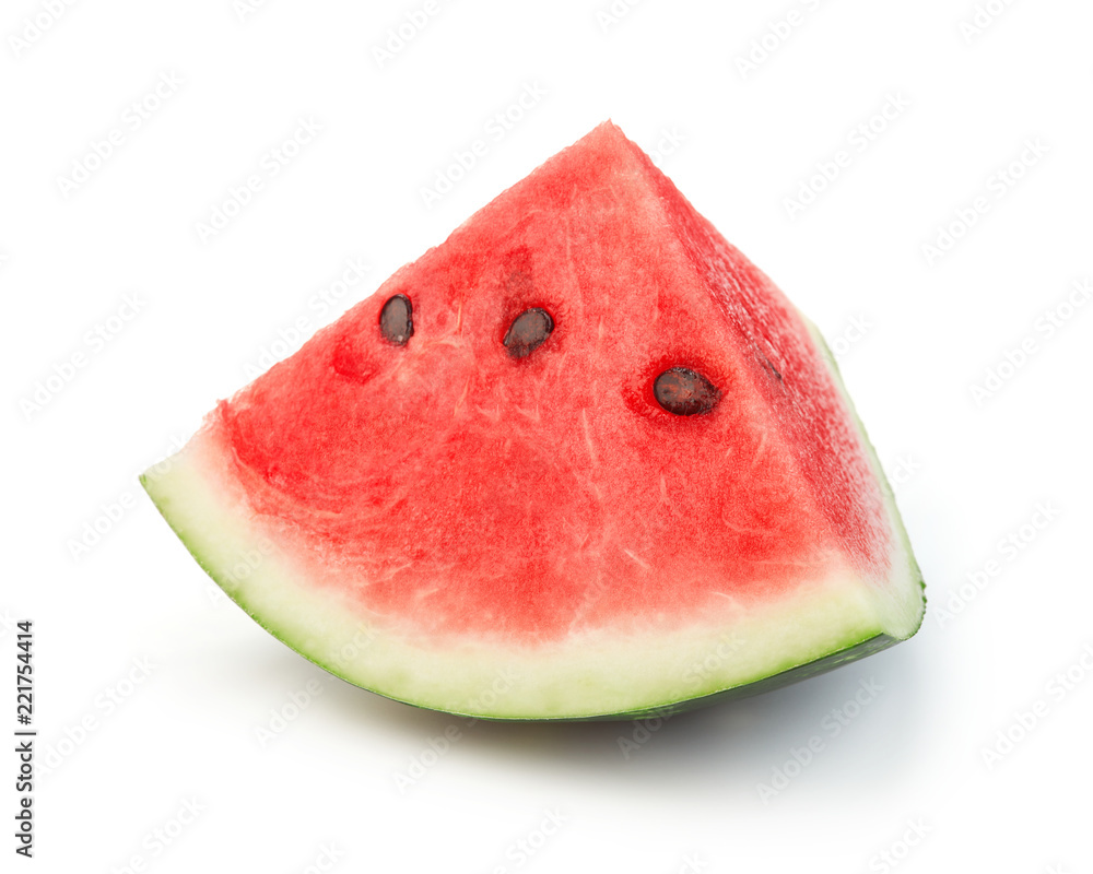 piece of ripe watermelon isolated on white background piece of ripe watermelon isolated on white background