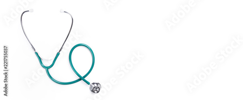 Doctor stethoscope on white background photo