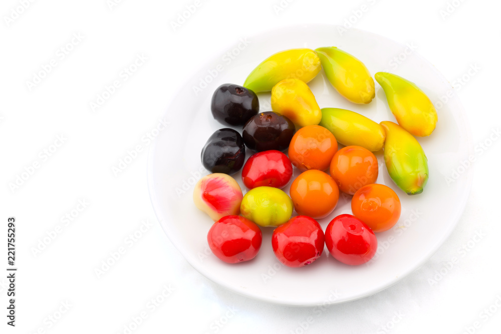 Deletable Imitation Fruits on white background Deletable Imitation Fruits on white background