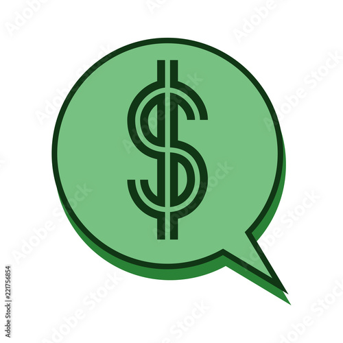 Dollar In Circle Speech Bubble