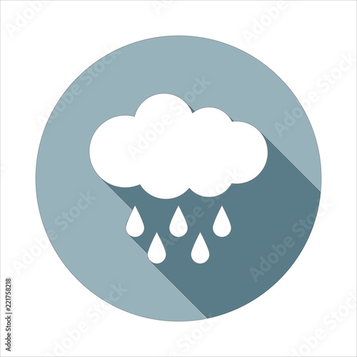 Hard Rain icon in Flat long shadow style. One of web collection icon can be used for UI, UX photo