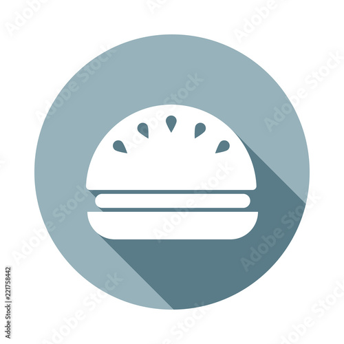 Burger icon in Flat long shadow style. One of web collection icon can be used for UI, UX